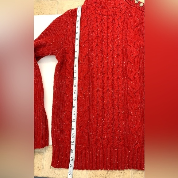 Women’s St. John’s Bay Red Knit Sweater Sz Med - Picture 4 of 5